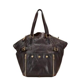 Saint Laurent Rive Gauche Downtown Tote Bag Black Leather